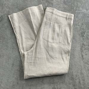 Peruvian Connection Bartlett Trousers Womens 14 Linen Blend Minimalist Wide Leg